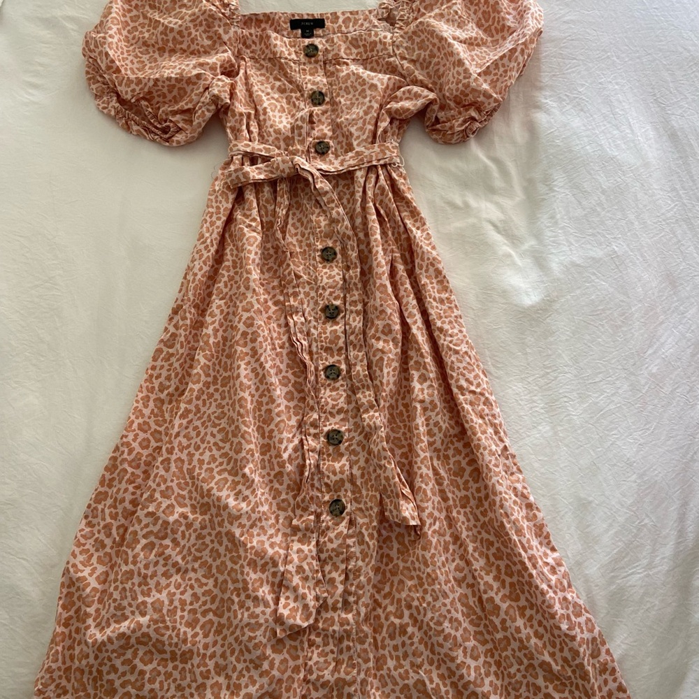 J Crew Puff Sleeve Button Down Dress